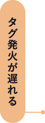 タグの発火が遅れる